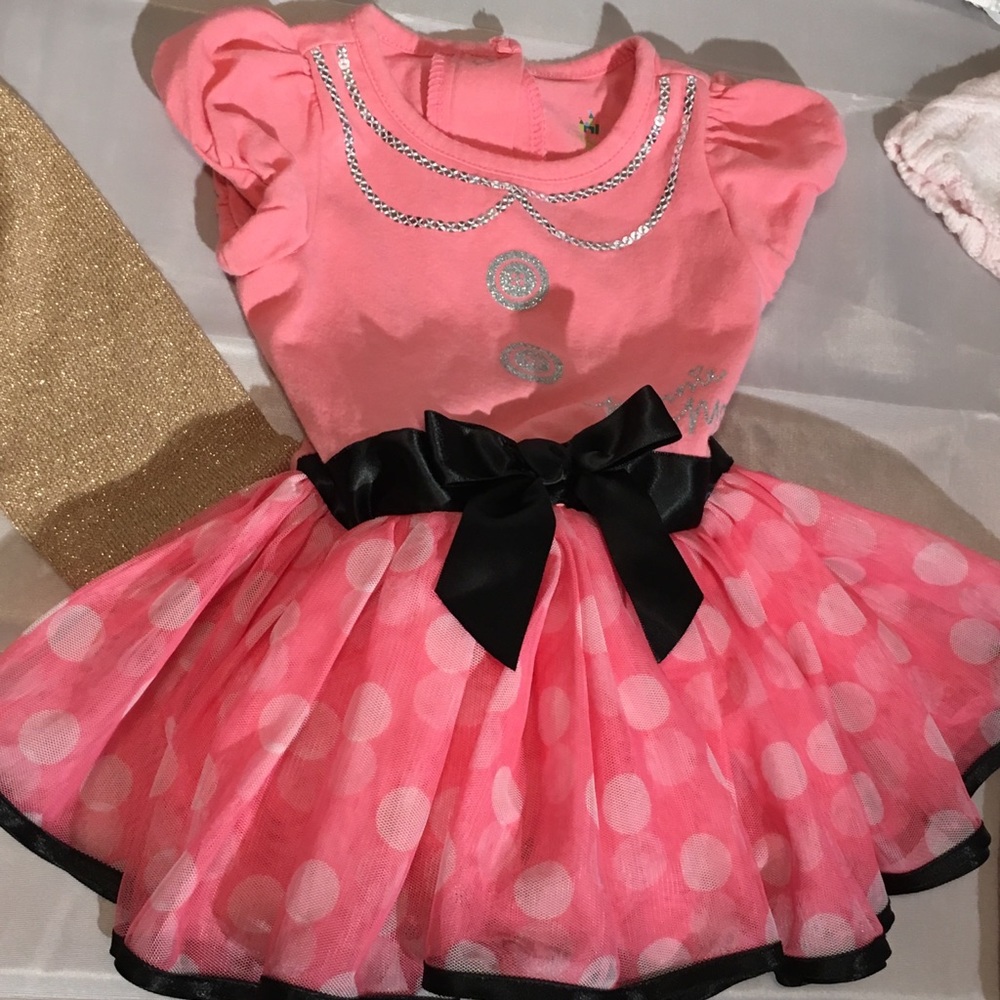 Girls 3-6m DISNEY PINK Polka Dots Ballet Dress